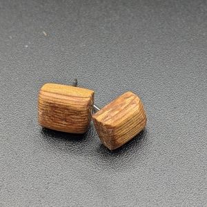 Wooden Earrings Bit Gold Wood jewelry hypoallergenic